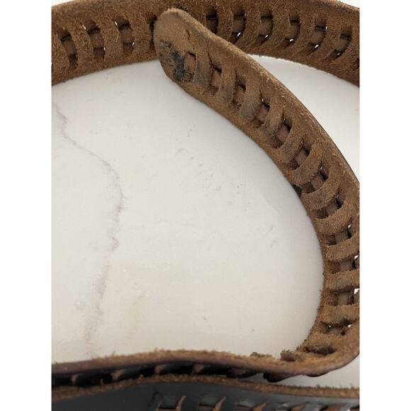 Old Navy Women Small Faux Leather Braided Brown Belt - Picture 2 of 6